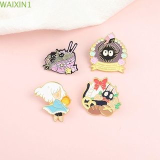 HEEBII Fashion Cartoon Character Brooch Gift Badge Enamel Pin Art Cute Collar Accessories Black Cat Shaped Jewelry Gift For Student Gifts Denim Jackets Lapel Pin