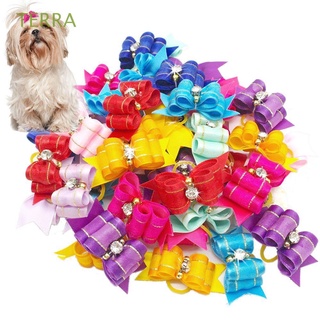 terra 10 unids/pack productos arcos de pelo cachorro aseo accesorios clips de pelo con banda de goma rhinestone perro gato mascota hecho a mano pequeños perros/multicolor