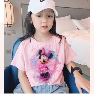 Estilo coreano bebé niña de manga corta T-shirt niños Disney Mickey ropa de niños blusa superior