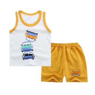 verano niños niños niñas conjuntos de ropa bebé de dibujos animados chaleco+pantalones (5)