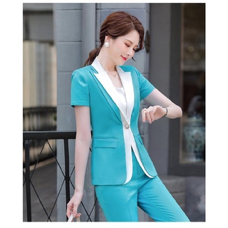 2021 summer short sleeve fashion temperament women's clothing OL business suit jacket business formal wear work clothes (7)