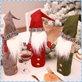 cubierta de botella de vino, linda bolsa de botella de vino para decoraciones de navidad feo suéter de navidad decoraciones de fiesta
