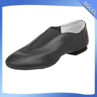 Zapatos De cuero De Vaca negro deslizables-On-zapatos De Jazz baile