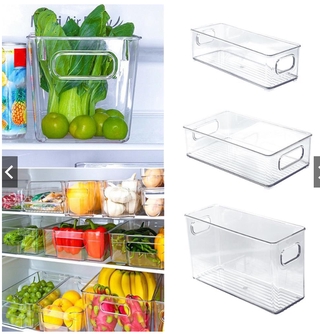 Cocina Refrigerador Tipo Cajón Fresco Mantenimiento Organizador Cubos/De Plástico Transparente Caja De Almacenamiento De Alimentos/Contenedor Multiusos (6)