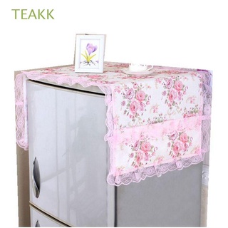 teakk rosa refrigerador cubierta de encaje cubierta de tela cubierta de polvo decoración del hogar arte de tela bolsa colgante flor/multicolor