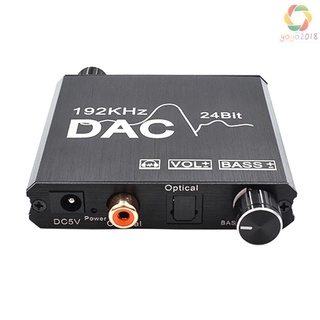 Convertidor de Audio digital a analógico 192kHz 24bit DAC convertidor óptico de entrada Coaxial RCA mm adaptador de salida de Audio