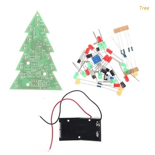 Árbol de navidad árboles LED luz intermitente Kit de bricolaje rojo verde Flash circuito de la junta LED caliente