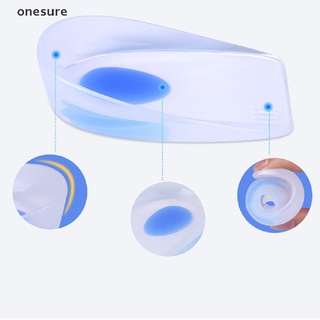 onesure 1 Pair Silicon Gel Heel Cushion Relieve Foot Pain Care Half Heel Insole Pad .