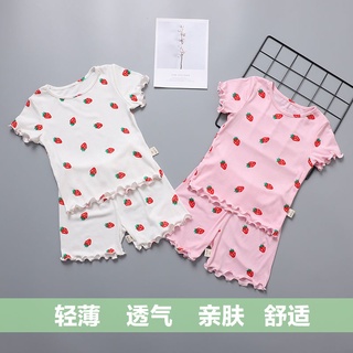 Verano de los niños delgado de manga corta pijamas traje de bebé aire acondicionado traje de las niñas de dos piezas servicio a domicilio compra