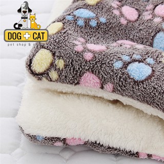 Pet Tapete De lana caliente pequeño estampado De Pata Grande Gato perro Cachorro manta suave Cama almohada almohada (6)