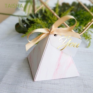 TAISHA Triangular Pyramid Wedding Favors Paper Chocolate Bags Candy Box Rose Red Packing Box Gift Bag Sweet Candy Decoration Gift Boxes