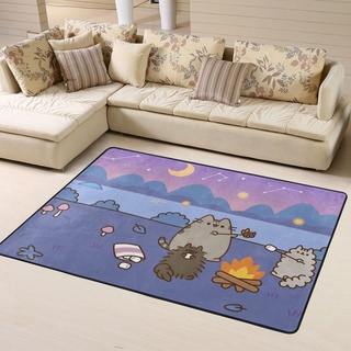 Pusheen alfombra impresa 160*120CM (63*48in), sala de estar comedor alfombra alfombra dormitorio dormitorio decoración del hogar