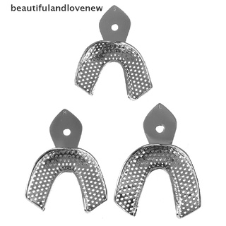 [beautifulandlovenew] bandejas de impresión de metal autoclavable dental de acero inoxidable superior + inferior elegir