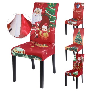 Fundas elásticas de navidad para silla de banquete de navidad