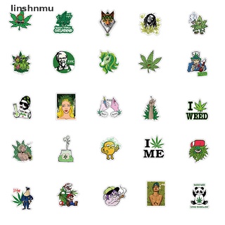 [linshnmu] 50pc Cartoon Funny Cannabis Stickers Snowboard Laptop Luggage Guitar Suitcase [HOT]