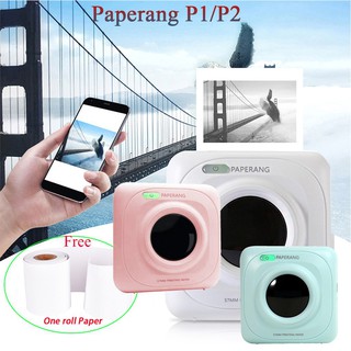 paperang p1 p2 teléfono portátil conexión inalámbrica impresora de papel foto etiqueta memo impresora instantánea con un rollo de papel gratis (1)