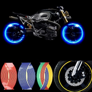 [threegoodstones] 16 tiras de pegatinas de rueda de 9,5" cinta reflectante de llanta de bicicleta, motocicleta, coche, cinta caliente (1)