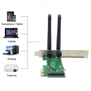 tarjeta de red wifi inalámbrica mini pci-e a pci-e 1x antenas de escritorio 2x l6p4 (6)