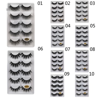 5 Pairs 3D Imitation Mink Natural Thick Eyelashes Fake Eye Lashes (1)