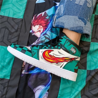 Listo STOCK Moda Anime Demon Slayer Alto Tops Deporte Zapatillas De Hombres Mujeres Durable Cómodo Casual Zapatos