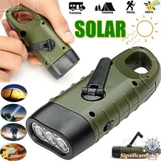 SIGNIFICANTISTIC Mobile Camping Light Super Bright Work Lamp Flashlight Portable Hand Crank Camping Accessories Solar Power LED Torch
