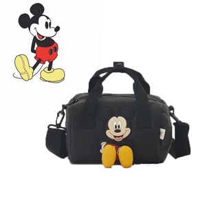 Lona Mickey negro niños capacidad de hombro Sling Bag decoración