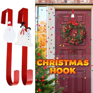 necessaryf santa claus rojo pintado ganchos de pared frontal de la puerta guirnalda percha decoración de navidad