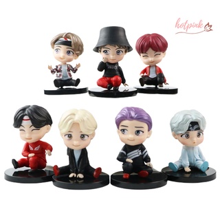 hk 7pcs coreano bts pop-up tienda miembros hechos a mano adornos de mesa sentado muñecas regalo