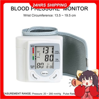 [precio de salto] pantalla LCD Monitor de presión arterial medidor de pulso de muñeca automático Digital Pulsometer esfigmomanómetro familia