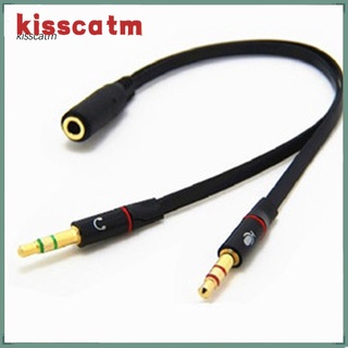 Hot mm Audio estéreo hembra a 2 auriculares macho micrófono Y divisor Cable adaptador