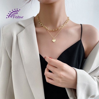 Collar de mujer dorado con colgante multicapa/accesorios—FETAR