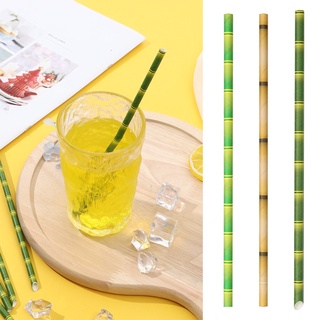bulbal 25pcs tubos de papel reutilizables accesorios tubos de beber pajitas de bambú boda cóctel bebida ecológica decoración fiesta suministros (6)