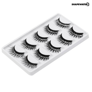 ShapeWater 5 Pairs Long Glitter Eyelashes Cosmetics Heavy Makeup Tool
