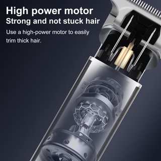 Overcharming eléctrico Clipper T-blade inalámbrico USB Touch interruptor bajo ruido Trimmer herramienta de corte de pelo (9)