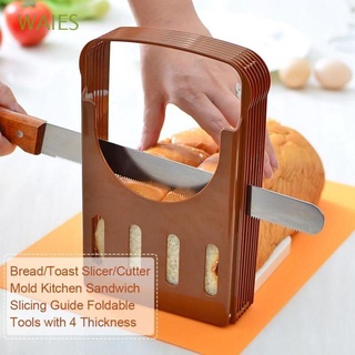 waies plegable tostadas rebanador de pan accesorios de cocina cortador de pan estante de corte de plástico práctico herramienta de hornear