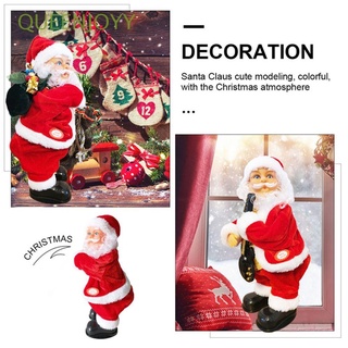 QUEENJOYY Funny Santa Claus Electric Doll Happy New Year Home Decor Christmas Figurine Ornaments New Christmas Pendant Indoor Door Party Supplies New Year Gifts