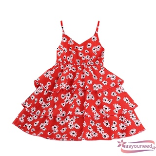 Ayd-kids niñas moda sin mangas margarita impresión vestido elegante vestido para niños bebé niñas