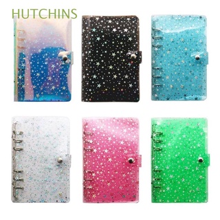 HUTCHINS School Supplies Binder Cover Planner Book Notepad Cover Notebook Cover Soft PVC Office Supplies Loose Leaf Notebook Journal A5 A6 Star Style Notebook Loose-Leaf Cover