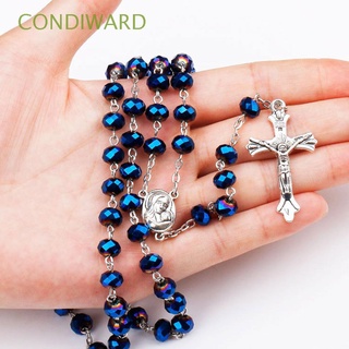 CONDIWARD 1 PC Teenage Girl Catholic Necklace Women Cross Rosary Rosary Beads New Pendant Gifts Necklace Set Various Styles