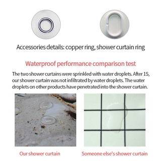 Ins cortina de ducha impermeable de dibujos animados de baño de impresión de partición cortina con gancho (8)