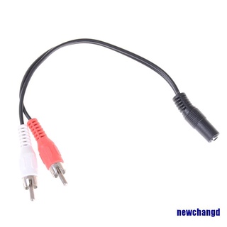 adaptador de conector rca de 3,5 mm 1/8" estéreo hembra a 2 machos y divisor de cable de audio