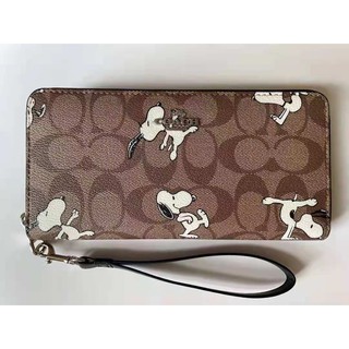 COACH C4596 mujeres bolsos de moda largo Snoopy lindo exquisito cartera de gran capacidad de la tarjeta caso monedero bolsa de billetes (1)
