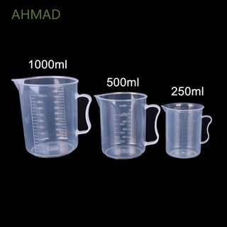 AHMAD School Supplies Measuring Jug Kitchen Tool With Handle Measuring Cup Chemistry Transparent Reusable Measuring Tool Plastic Laboratory Measuring Cylinder