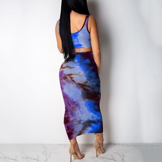 Women's Two Piece Dress Tank Crop Top And Skirt Bodycon Party (4)
