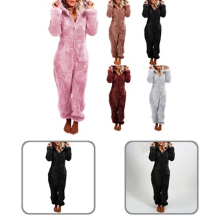 jiantia.cl Durable Piece Pajamas One Piece Fluffy Jumpsuits Pajamas Hooded for Women