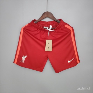 liverpool 2021 - 2022 home red soccer shorts h7ac