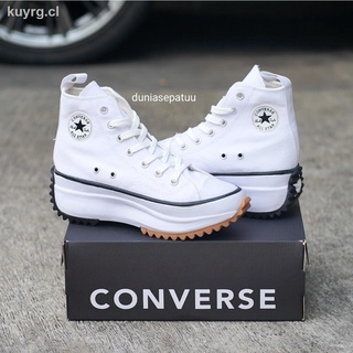 Converse Run Star Hike All White Premium calidad zapatillas de deporte de mujer zapatos