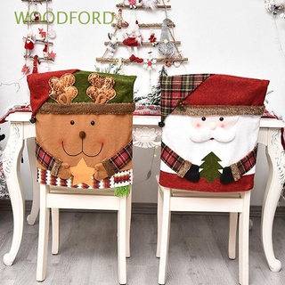 woodford - fundas para silla elástica, diseño de alce, decoración de navidad, silla, asiento, respaldo elástico, decoración del comedor, vacaciones, decoración del hogar, fundas de cocina