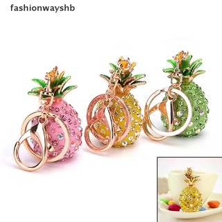 [Fashionwayshb] Pineapple Crystal Rhinestone Keyring Charm Pendant Bag Key Ring Chain Keychain [HOT]