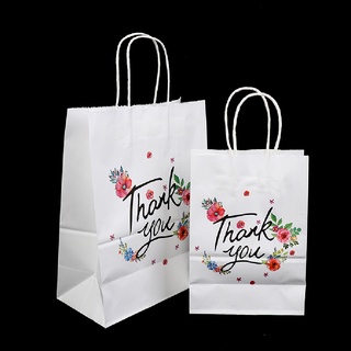 NEWD 12pcs/Set Kraft paper thank you gift bag For Party Supplies Gift for thank you CL (7)